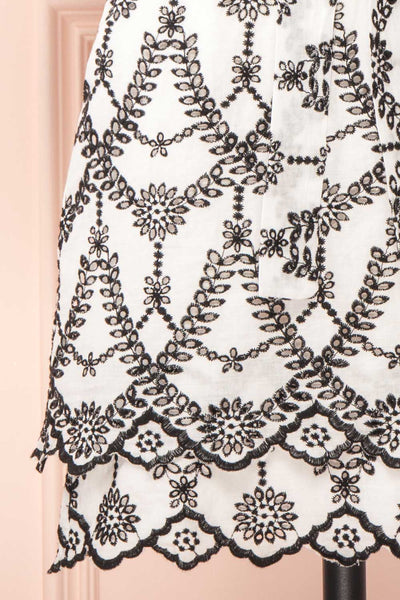 Clotho Short White Dress w/ Embroidery | Boutique 1861 bottom
