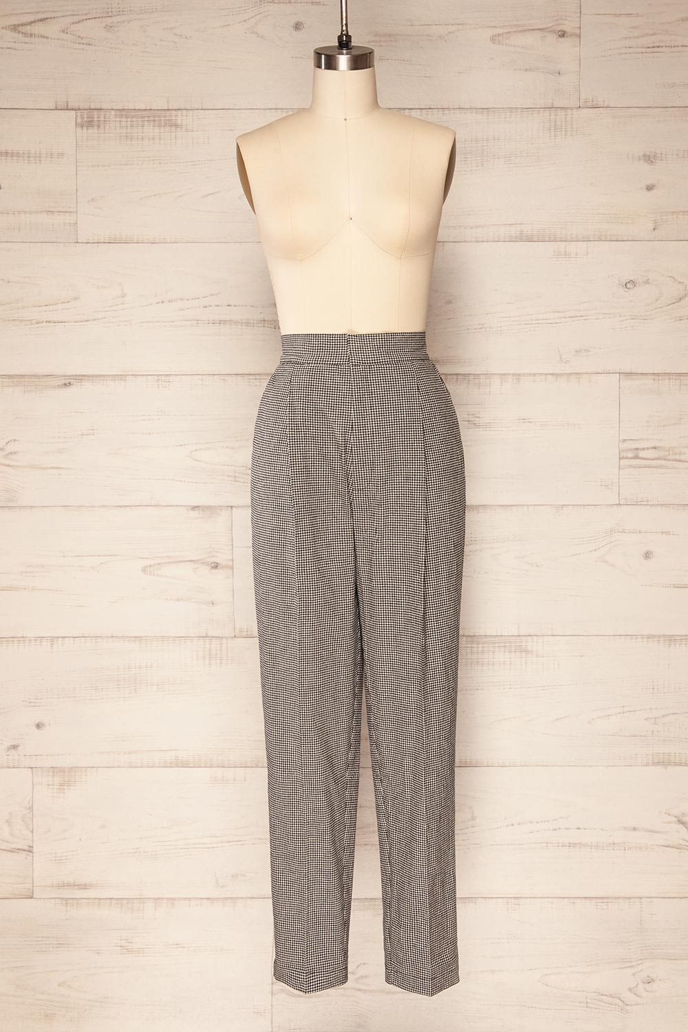 Clyde High-Waisted Gingham Pants | La petite garçonne front view