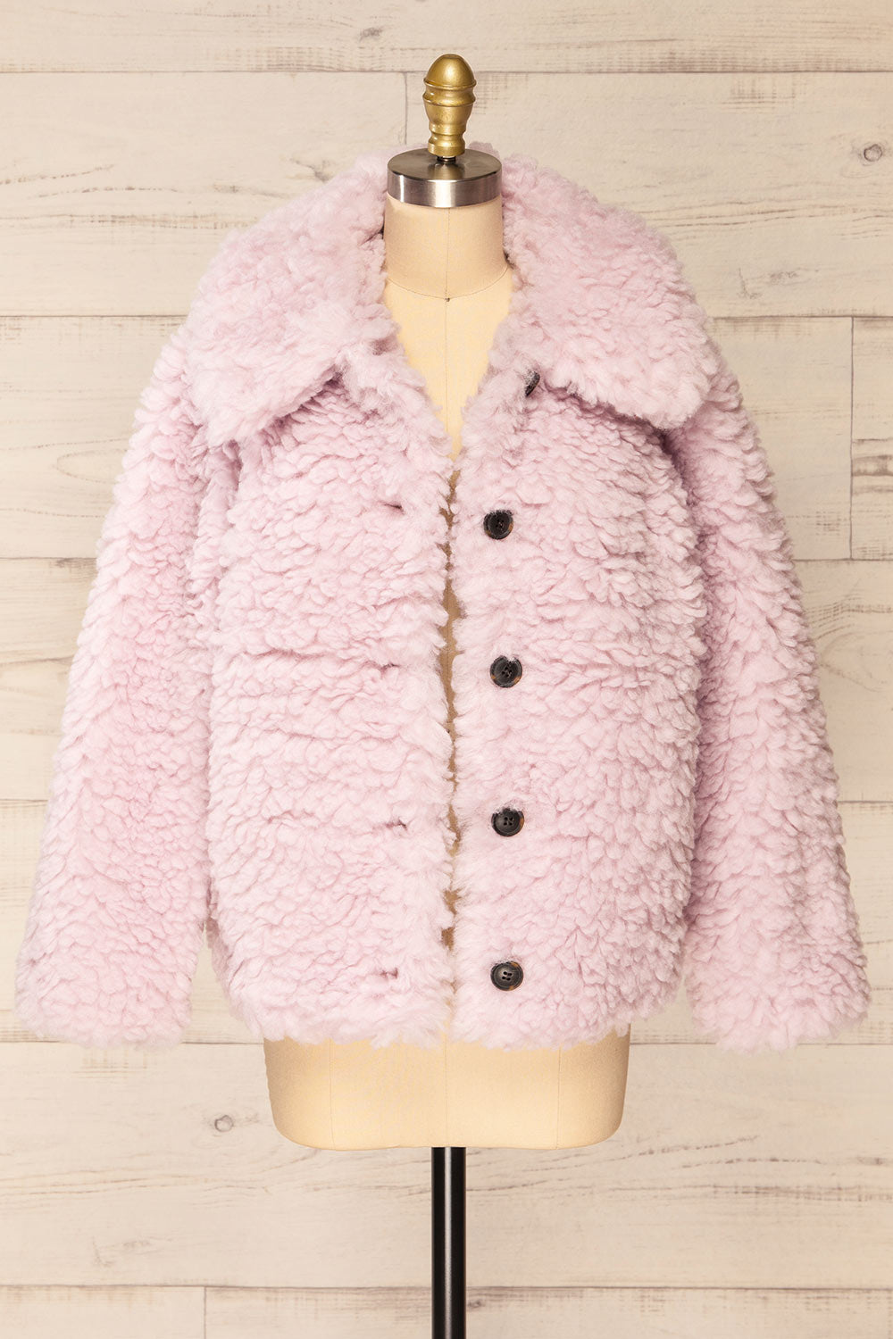Coldfield Fuzzy Button-Up Teddy Coat | La petite garçonne open view