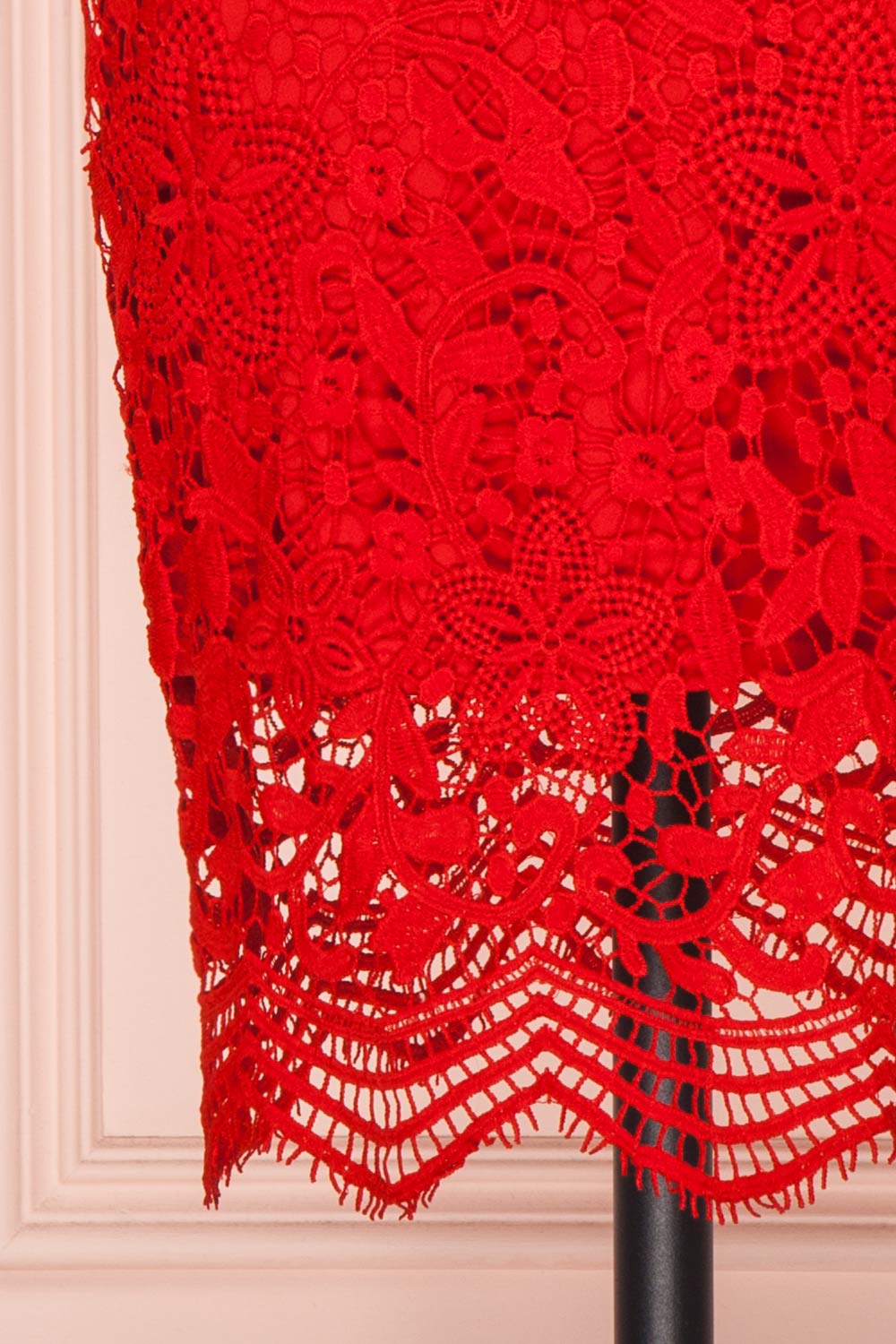 Colihaut Red Lace Fitted Cocktail Dress | Boutique 1861