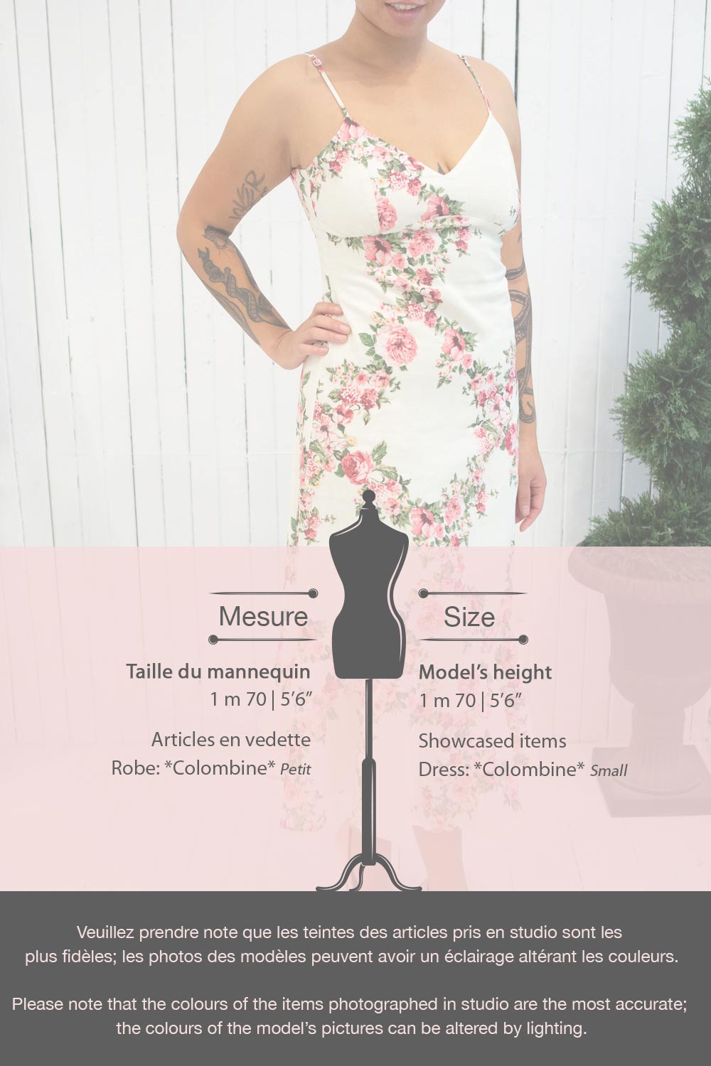 Colombine White Floral Midi Dress w/ Frills | Boutique 1861 fiche