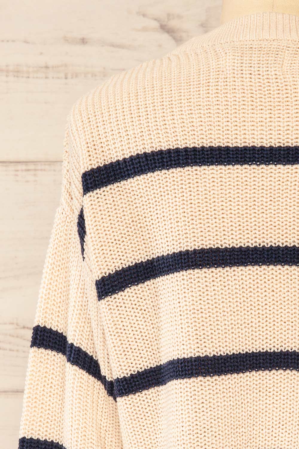 Colorado Cropped Striped Knit Sweater | La petite garçonne back close-up