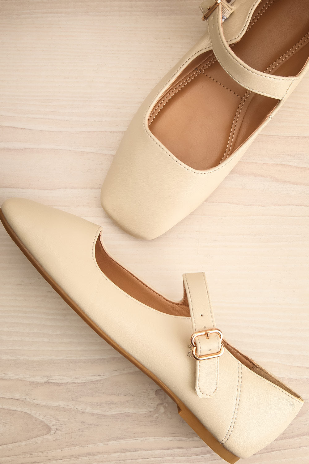 Mary Janes Mariée Chaussures Colorées Coma Beige Square Toe Mary