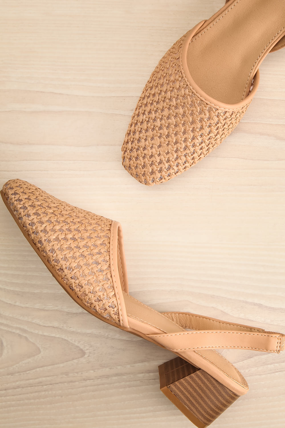 Complector Beige Sling-Back Shoes | La petite garçonne flat view