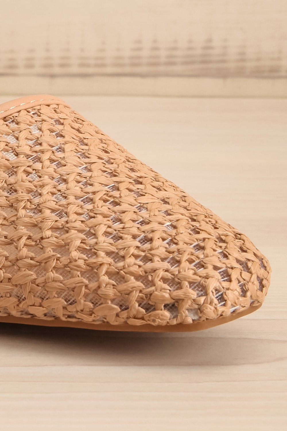 Complector Beige Sling-Back Shoes | La petite garçonne front close-up