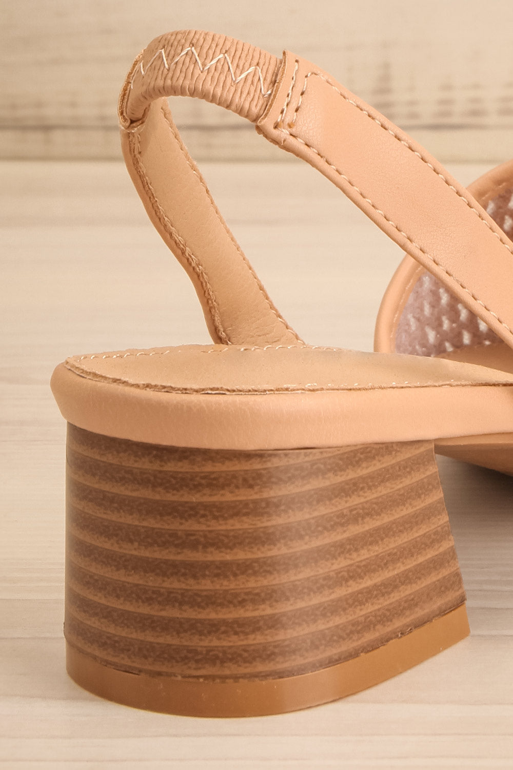 Complector Beige Sling-Back Shoes | La petite garçonne back close-up