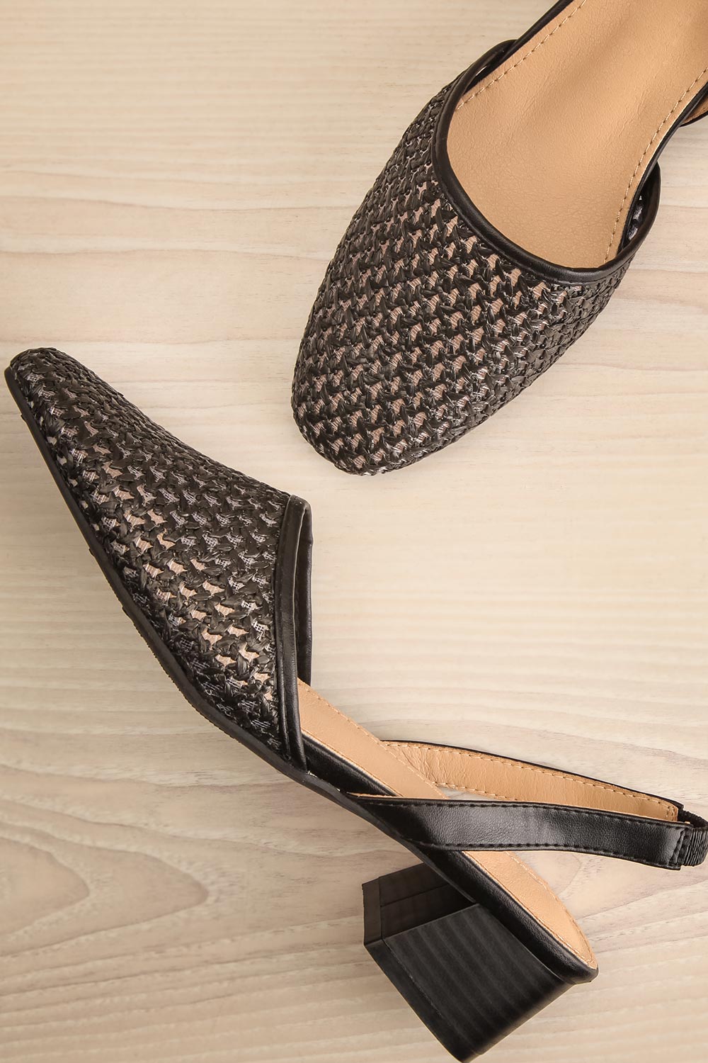 Complector Black Sling-Back Shoes | La petite garçonne flat view