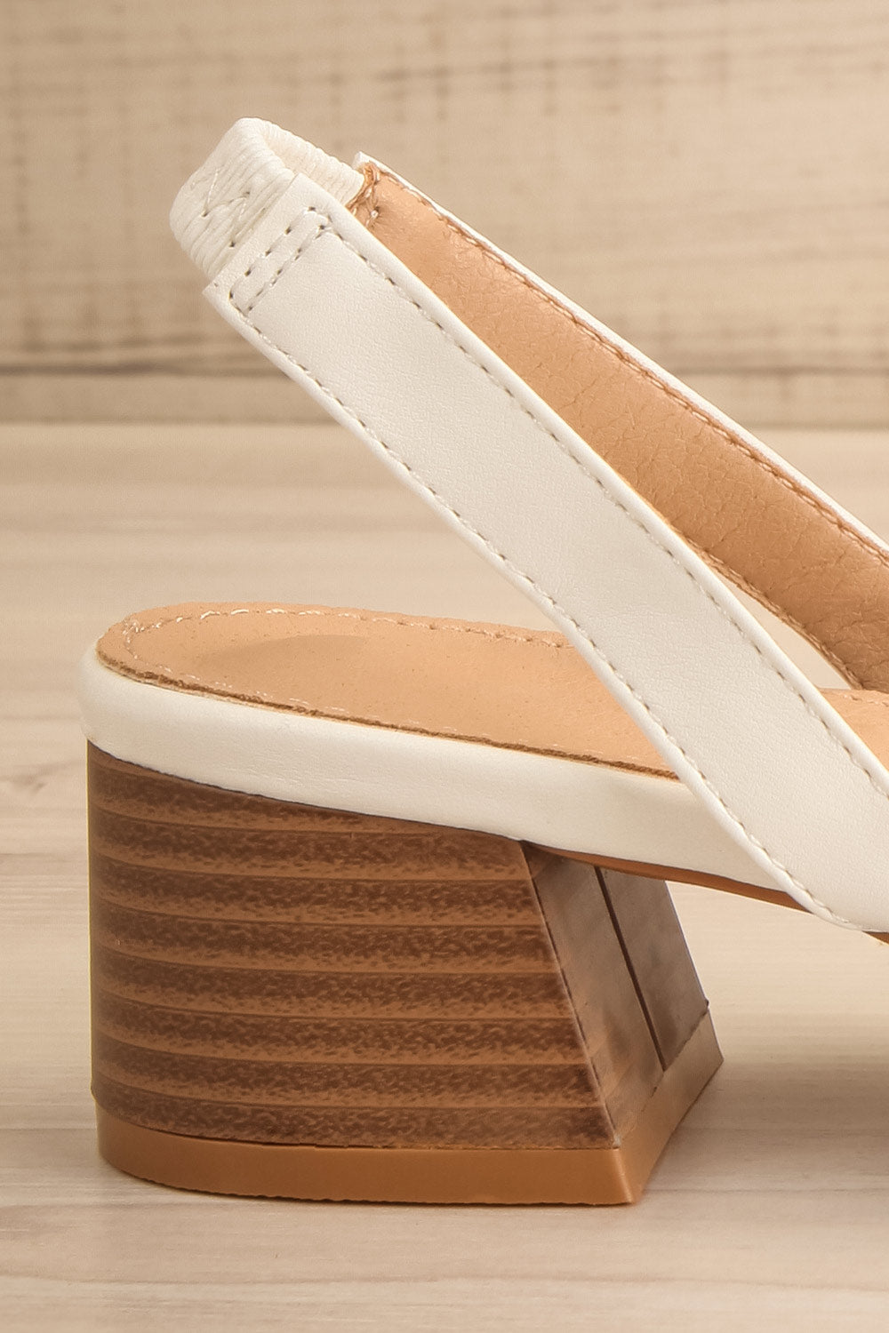 Complector White Sling-Back Shoes | La petite garçonne side back view