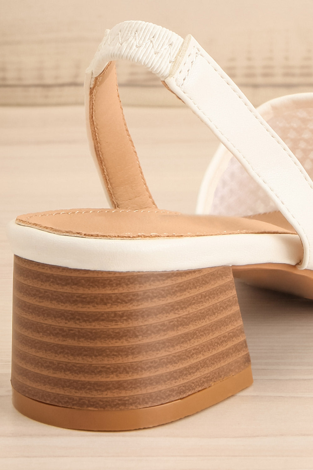 Complector White Sling-Back Shoes | La petite garçonne back close-up