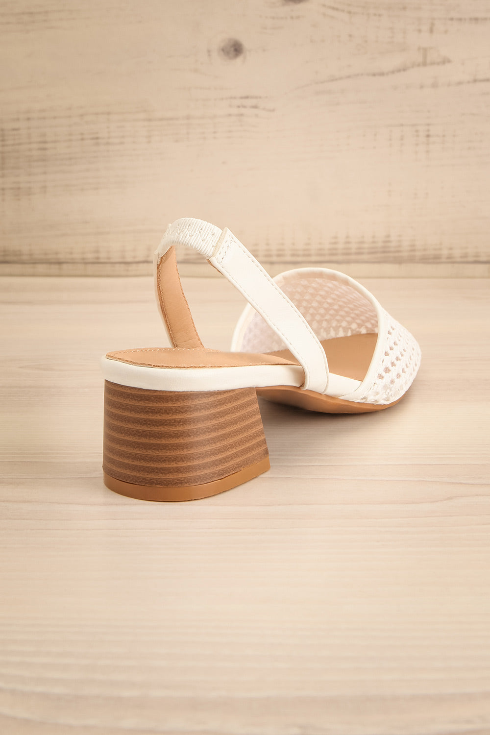 Complector White Sling-Back Shoes | La petite garçonne back view