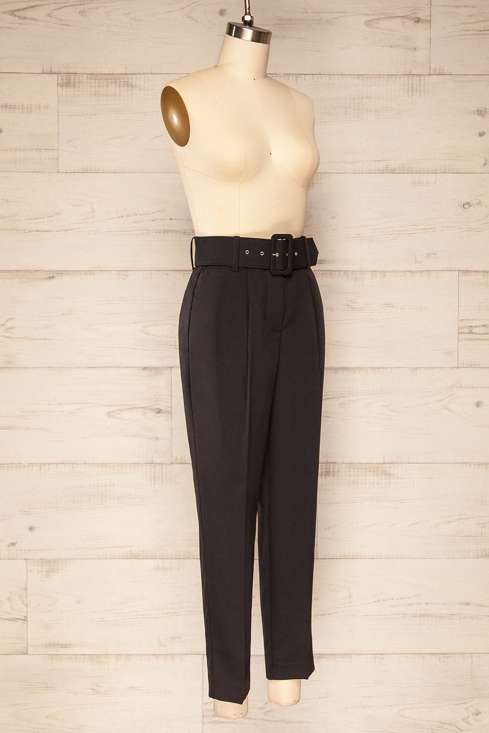 Compostelle Black High-Waisted Pants | La petite garçonne side view