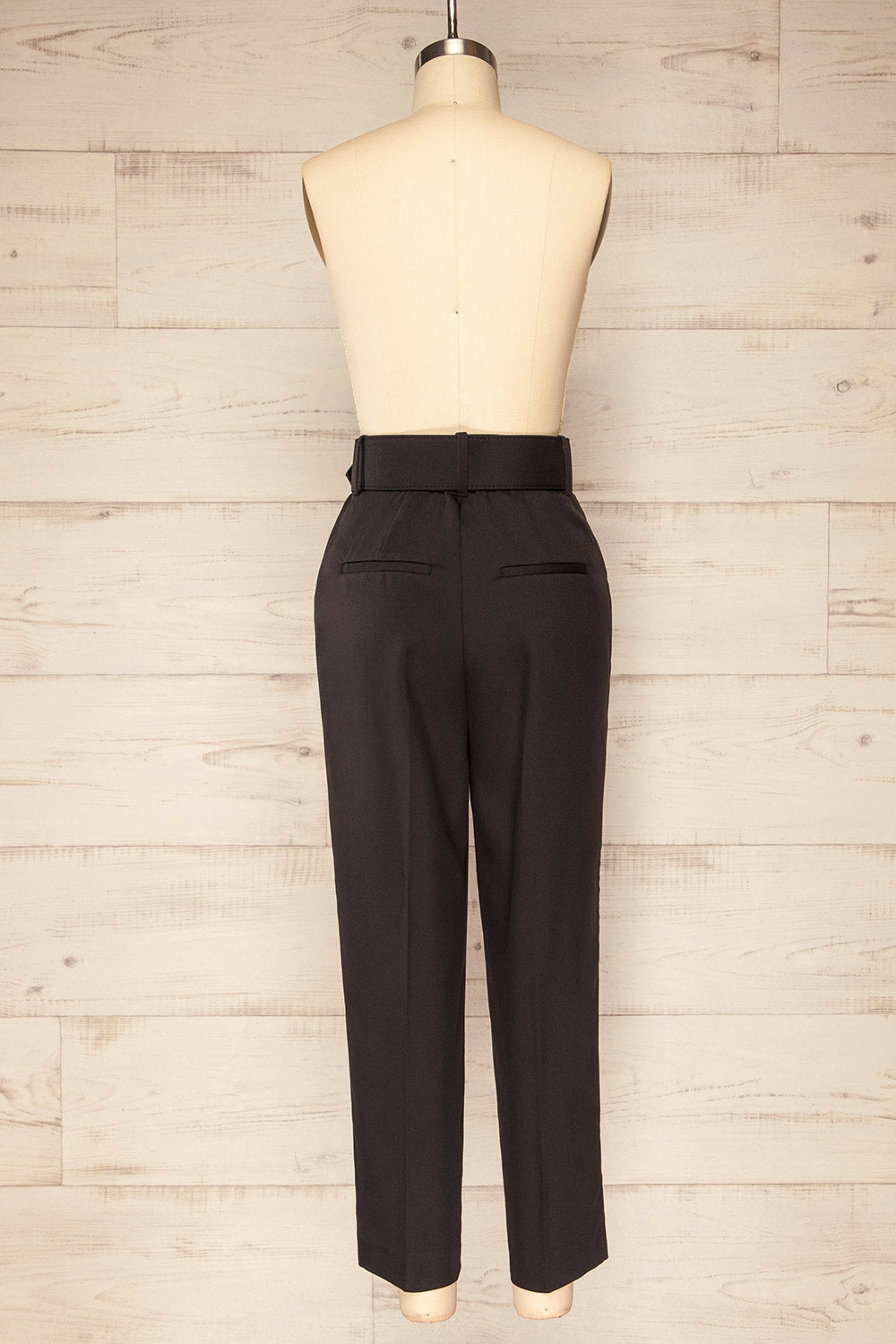 Compostelle Black High-Waisted Pants | La petite garçonne back view