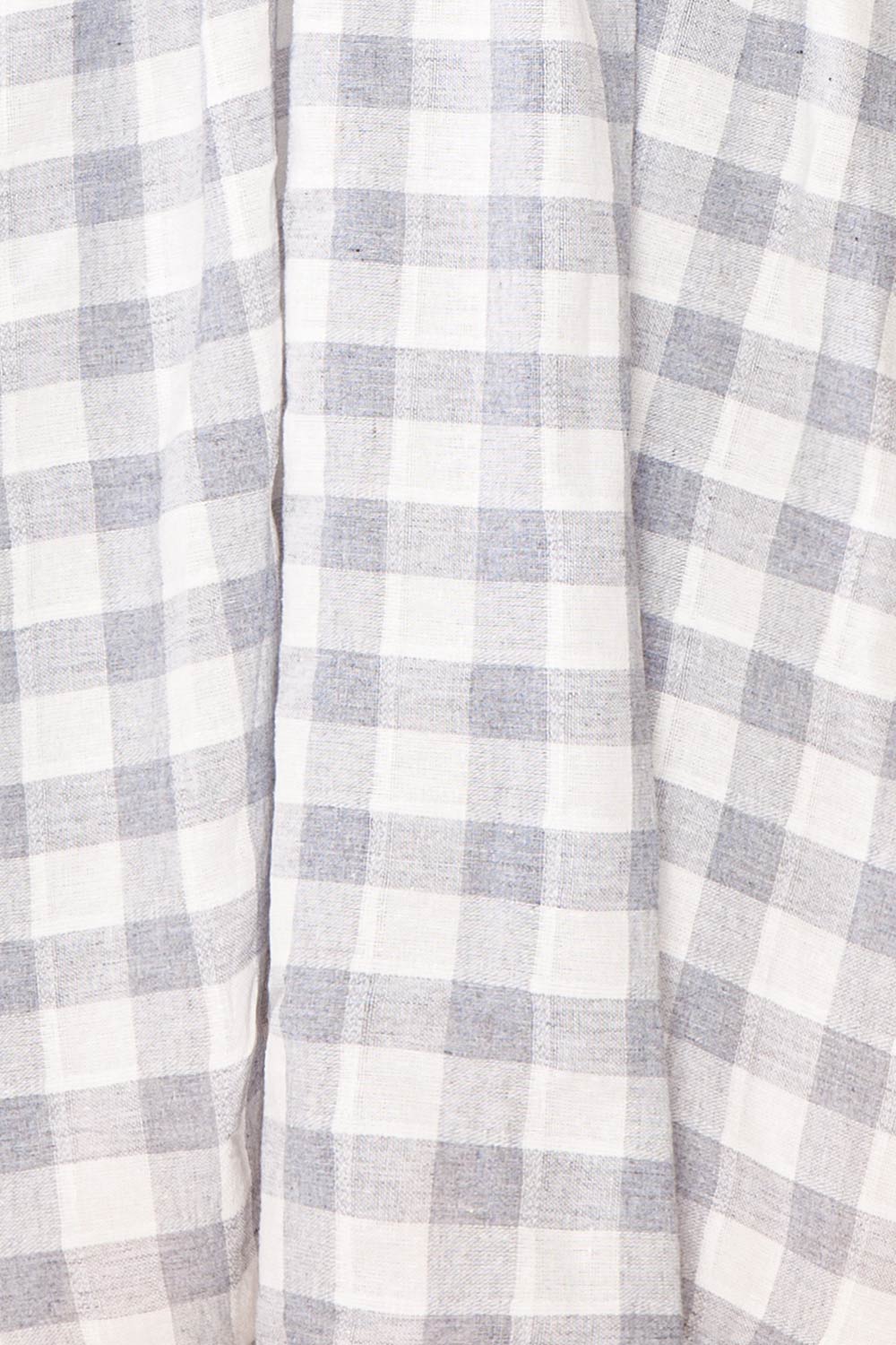 Conie Blue | Puffed Sleeves Short Checkered Dress fabric