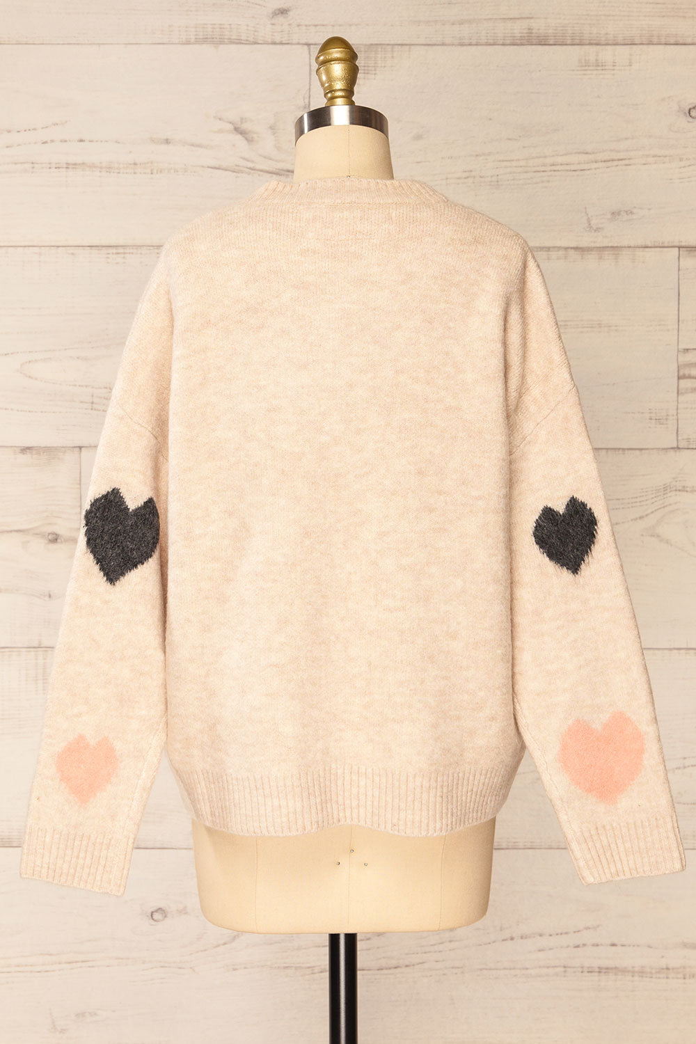 Coracao Oversized Heart Patterned Knit Sweater | La petite garçonne back view
