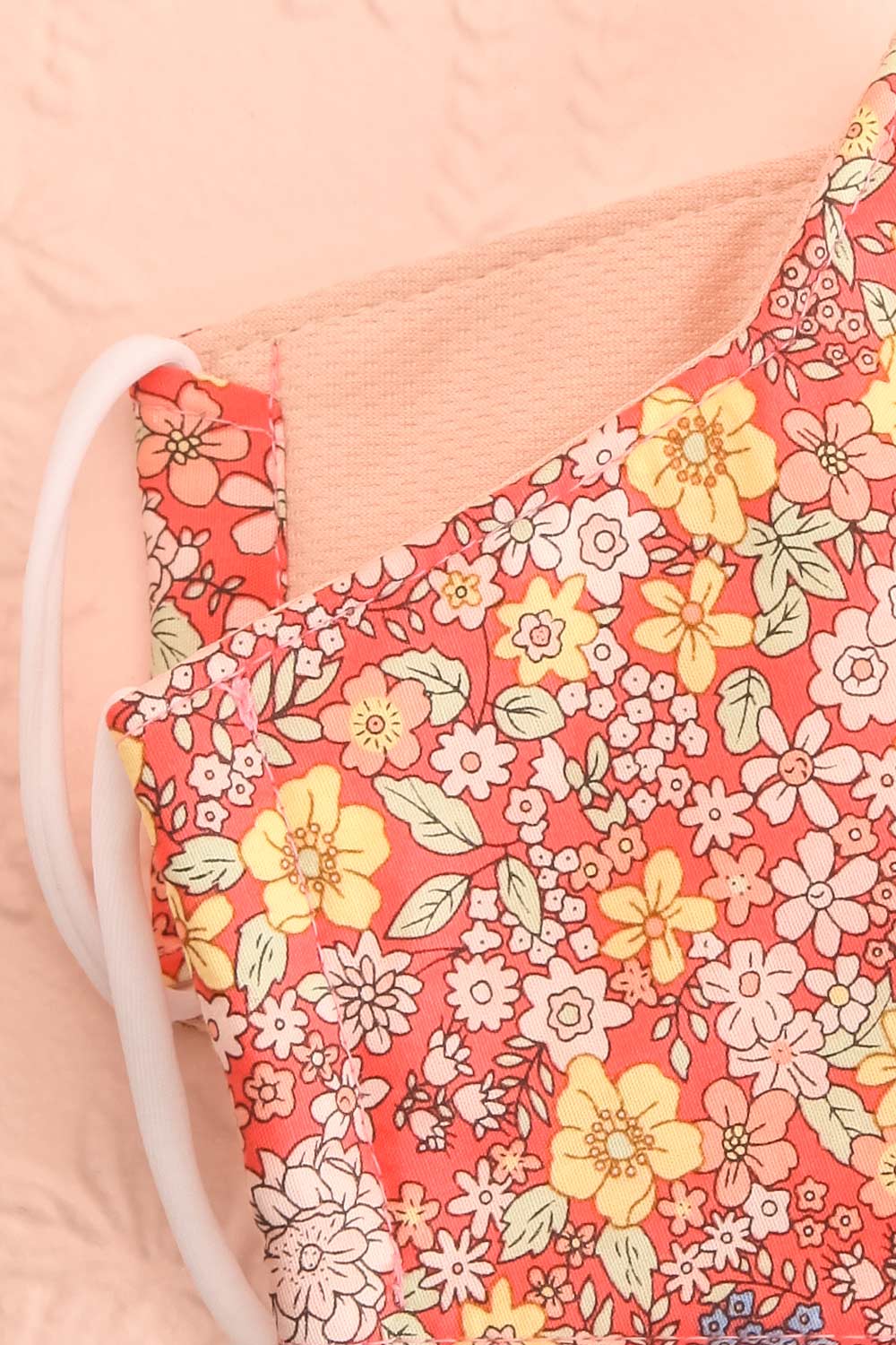Coral Bouquet Face Mask | Boutique 1861 inside close-up