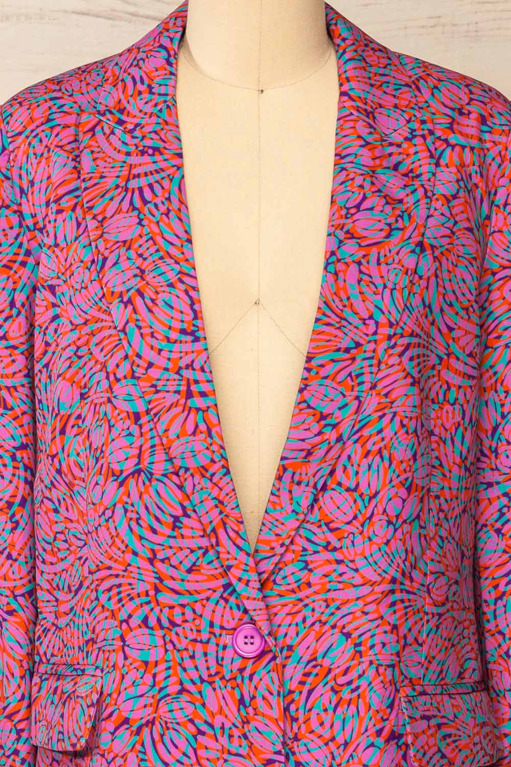 Cornella Psychedelic Pattern Blazer | La petite garçonne open close-up