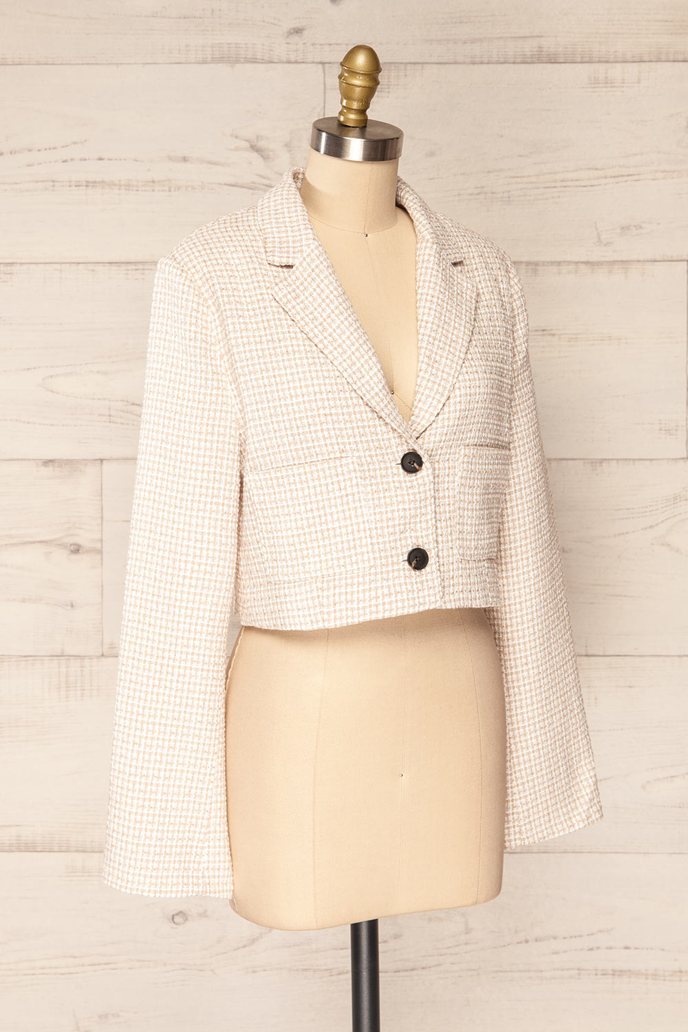 Cornino Cropped Tweed Blazer | La petite garçonne side view