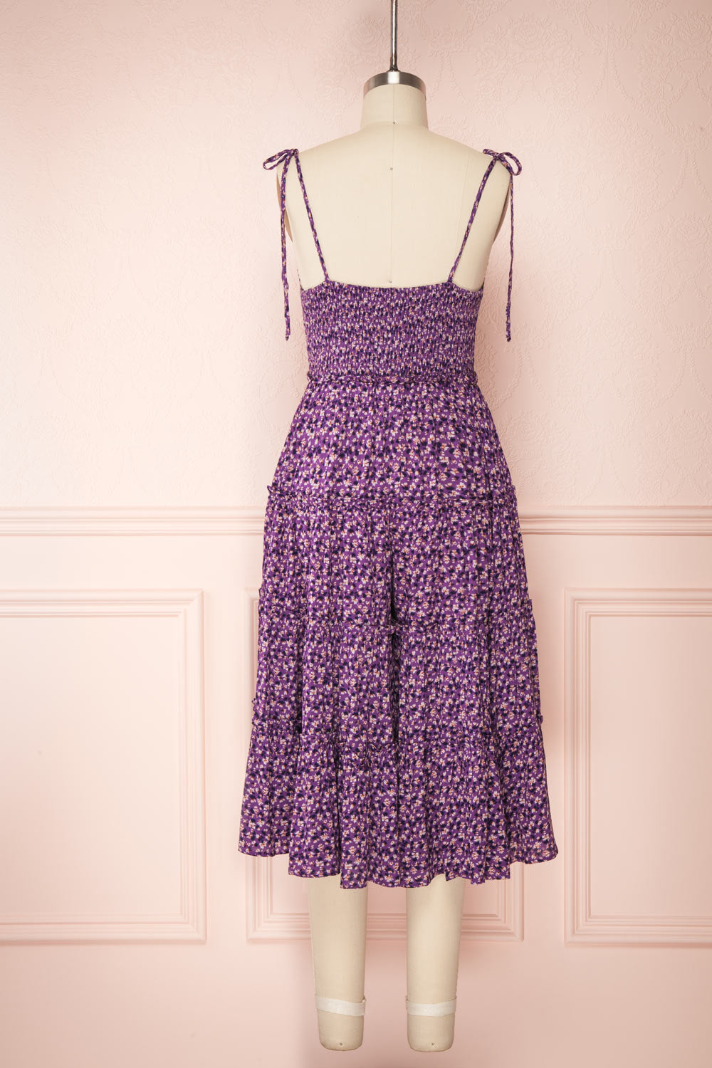 Coronis Purple Layered Floral Jumpsuit | La petite garçonne back view