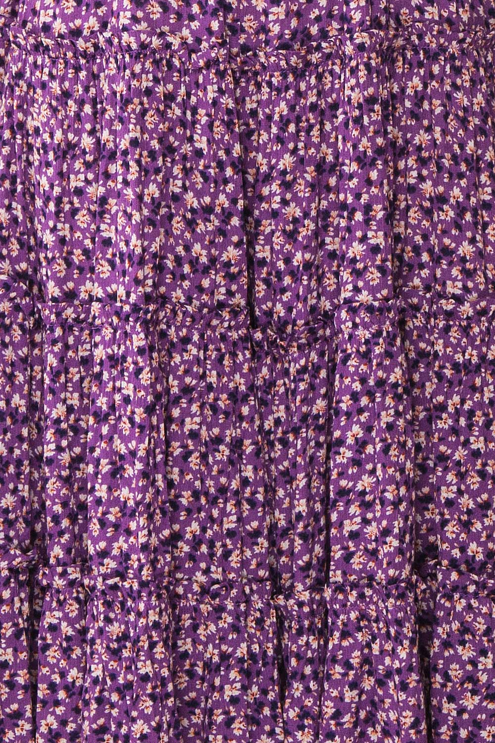 Coronis Purple Layered Floral Jumpsuit | La petite garçonne fabric
