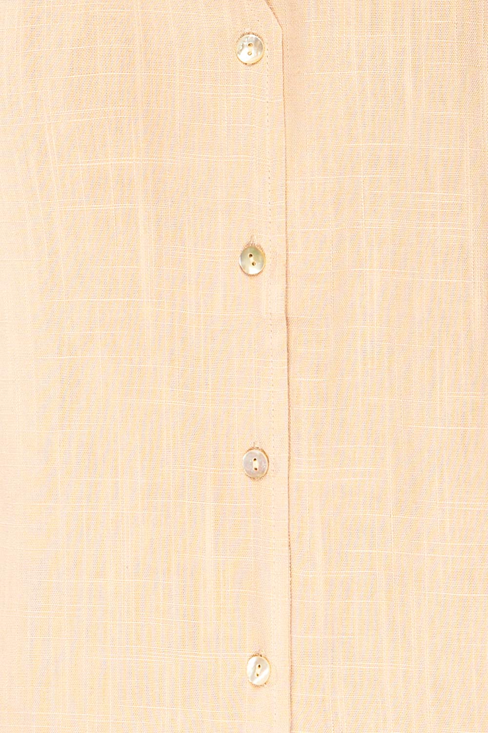 Crawley Beige Linen Button-Up Blouse | La petite garçonne fabric