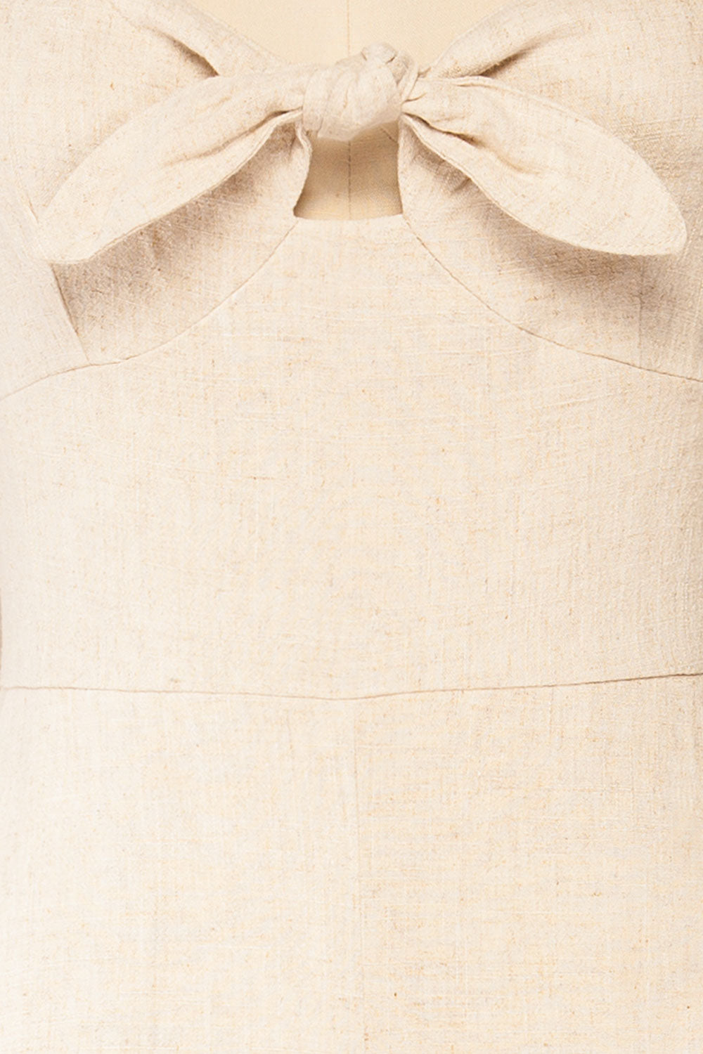 Crocevie Beige Jumpsuit with V-Neckline | La petite garçonne fabric