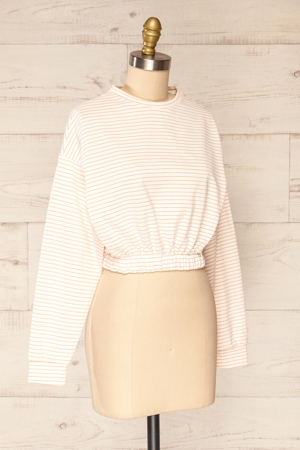 Cruise Crewneck Striped Cropped Top | La petite garçonne side view