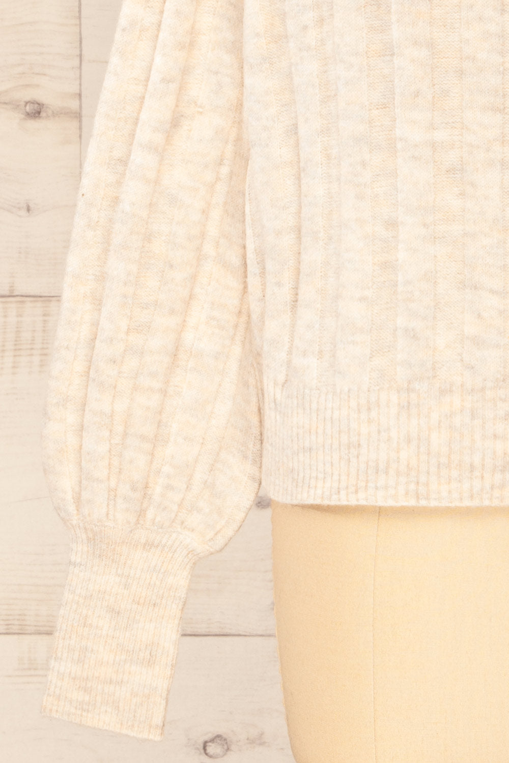 Cuenca Ivory Ribbed Mock Neck Knit Top | La petite garçonne bottom