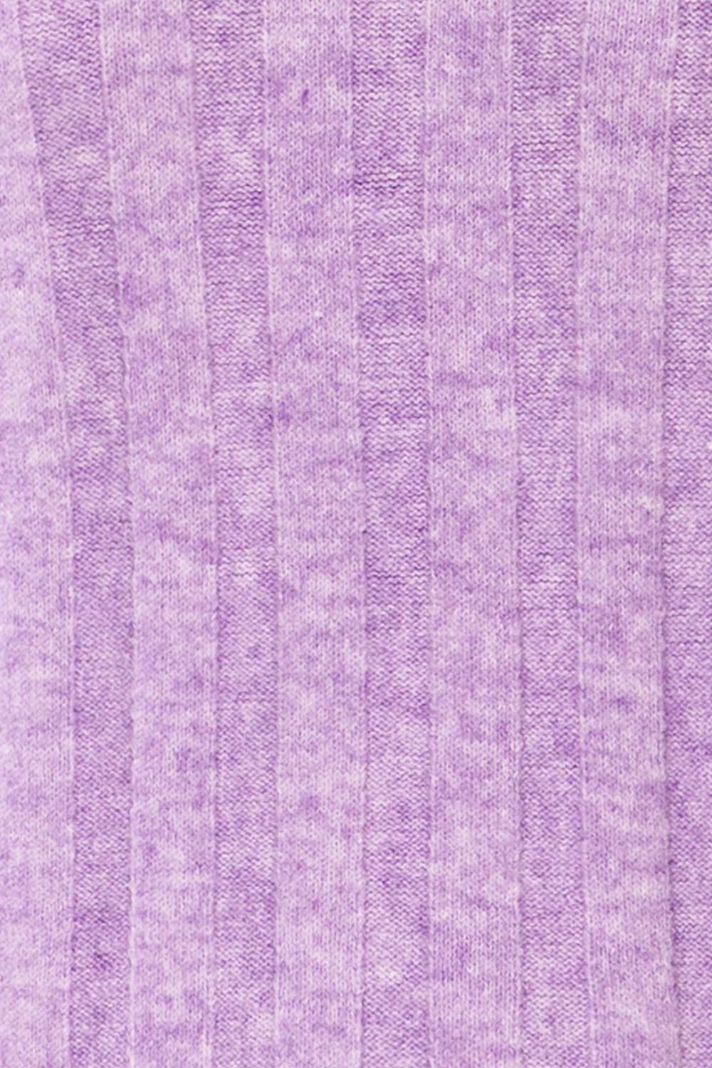 Cuenca Lilac Ribbed Mock Neck Knit Top | La petite garçonne fabric