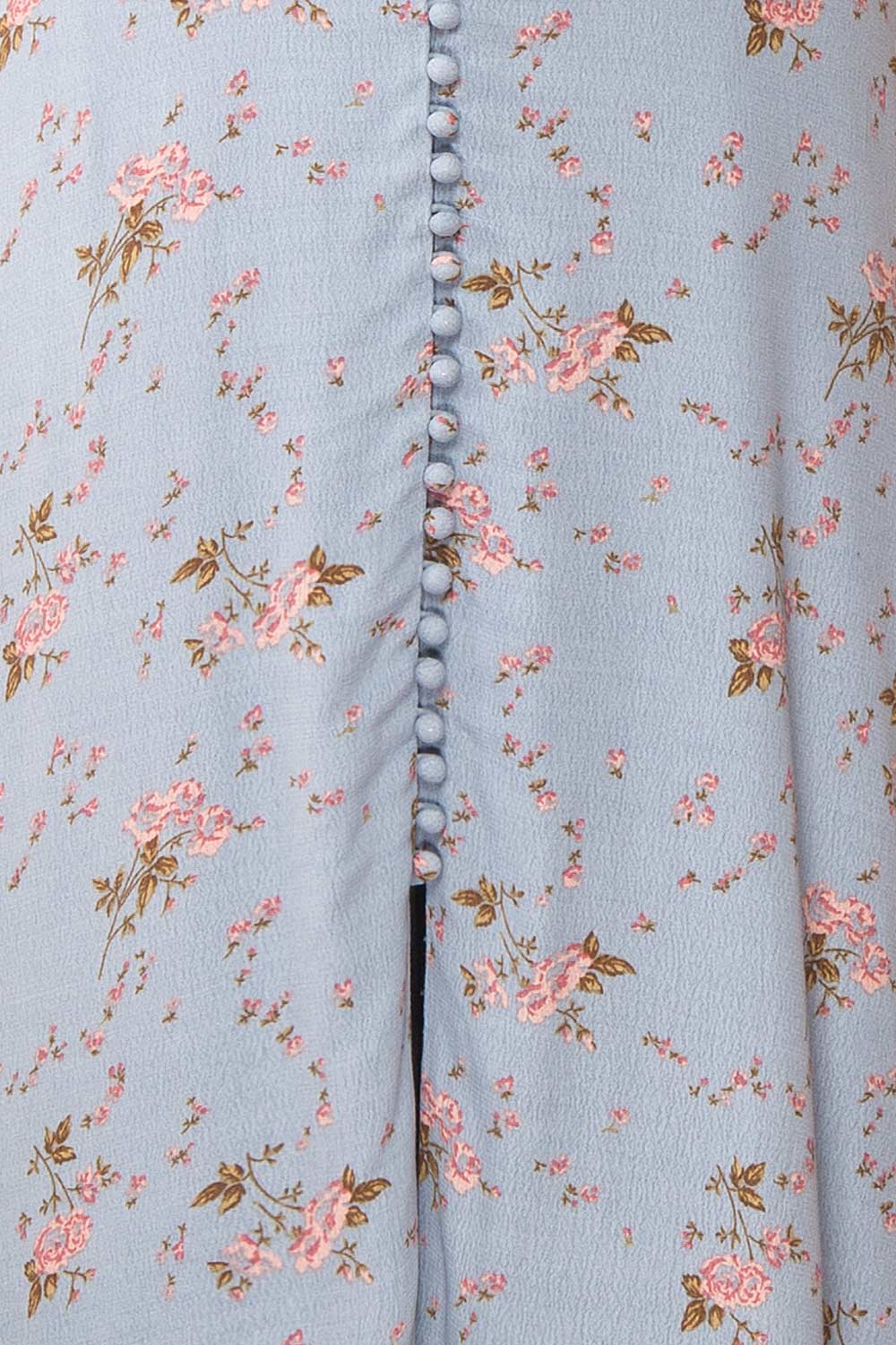 Cynthia Floral Button-Up V-Neck Midi Dress | Boutique 1861 fabric