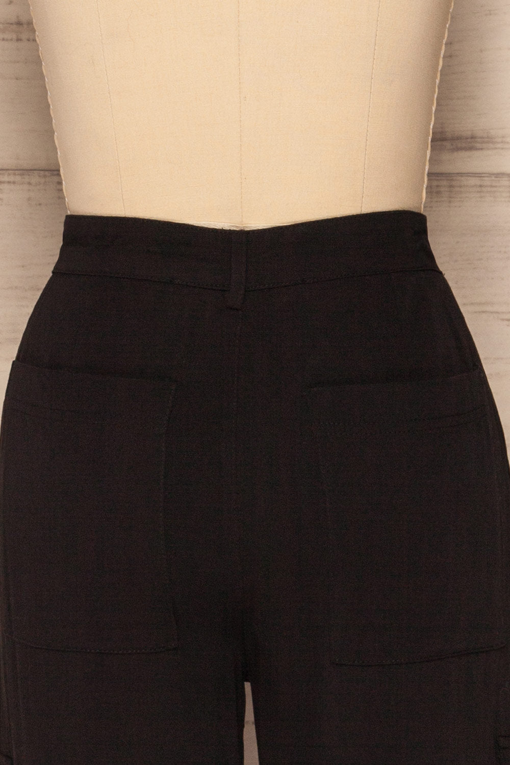 Czelads Black Cargo Pants back close up | La Petite Garçonne