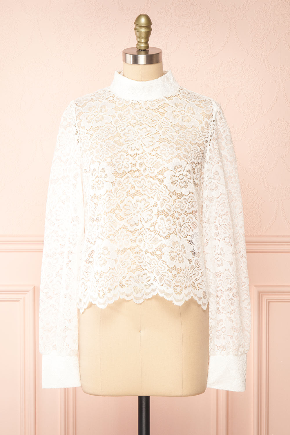 Dahana Ivory Floral Lace Blouse | Boutique 1861 front view