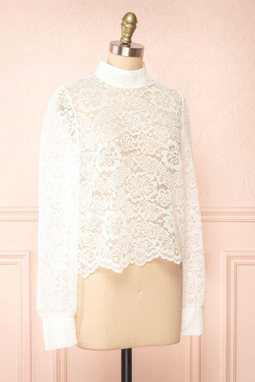 Dahana Ivory Floral Lace Blouse | Boutique 1861 side view