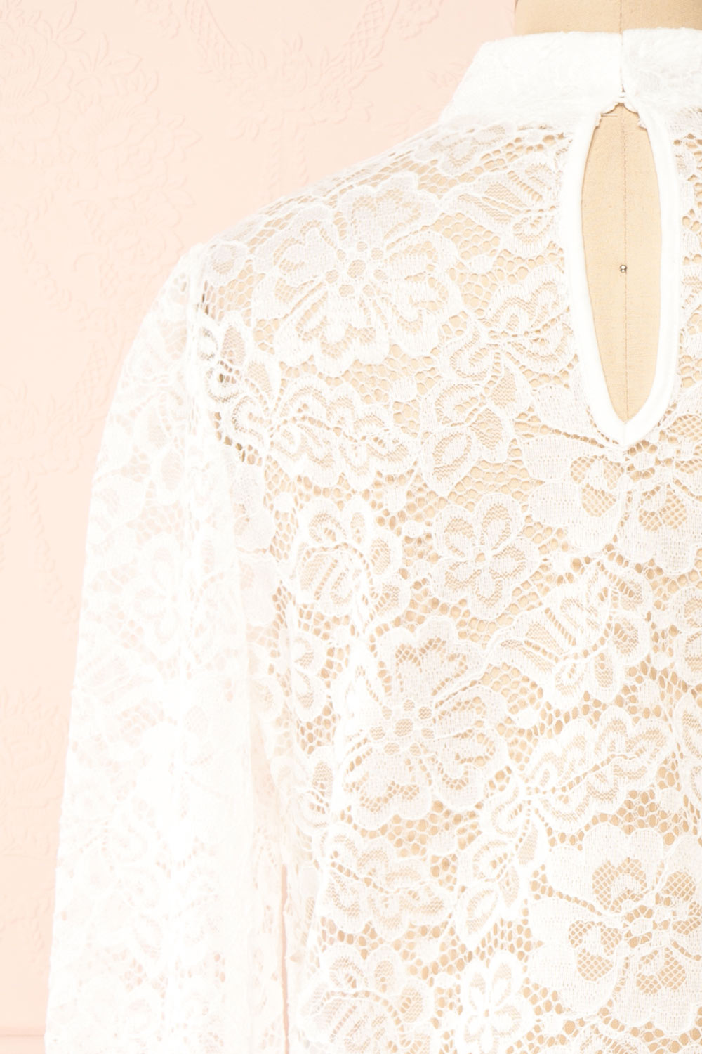 Dahana Ivory Floral Lace Blouse | Boutique 1861 back close-up