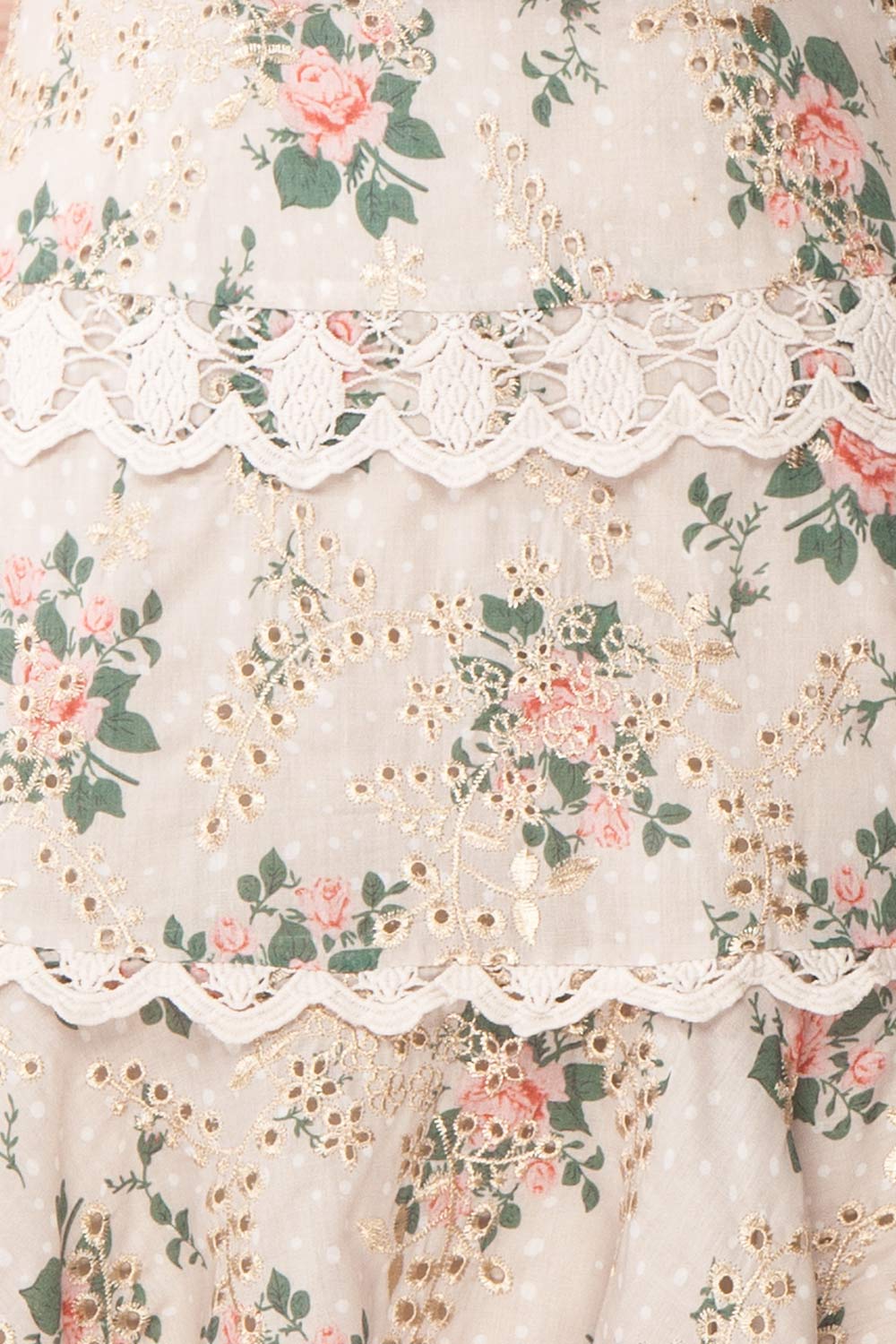 Daneel White Floral Sleeveless Layered Dress | Boutique 1861 fabric