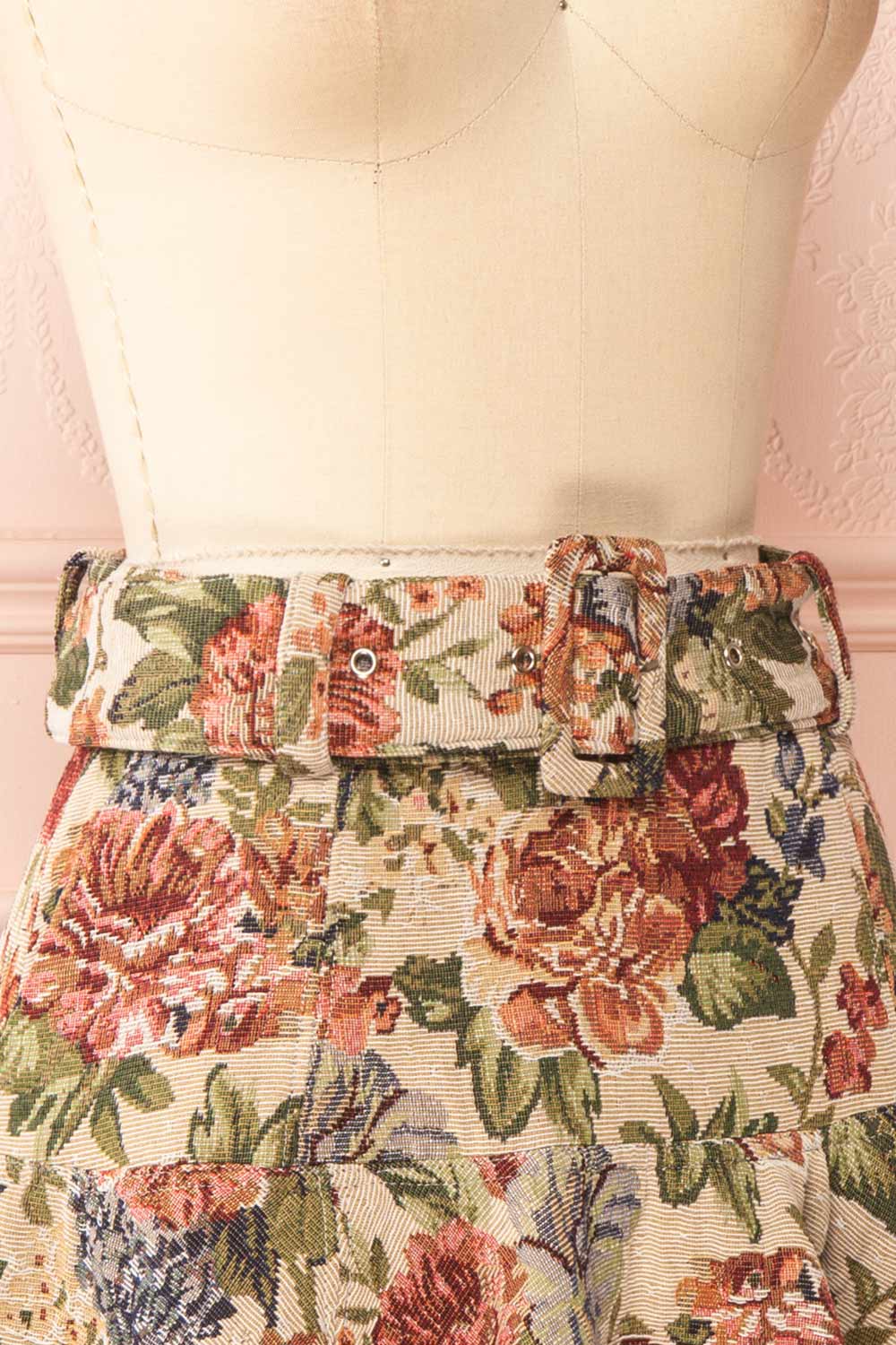 Davido Short A-Line Jacquard Skirt | Boutique 1861 side close-up
