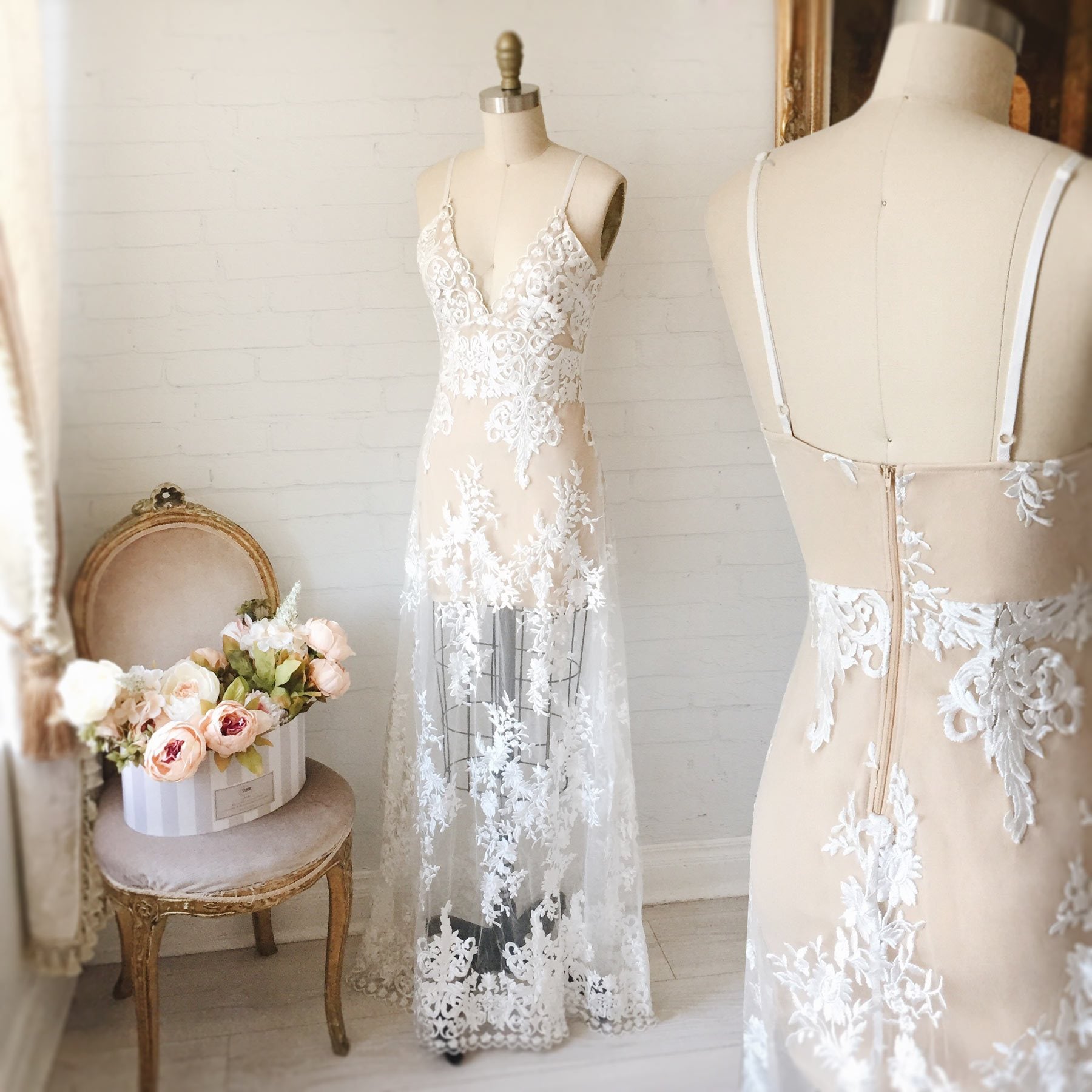 Decla Day White Embroidered Mesh Maxi Dress | Boudoir 1861