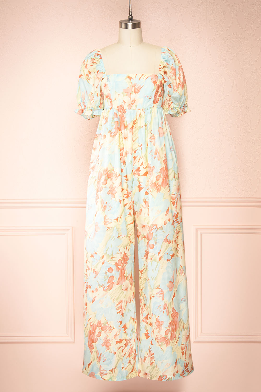 Dee Floral Jumpsuit w/ Square Neckline | Boutique 1861 front view