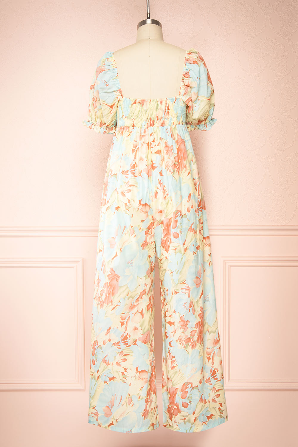 Dee Floral Jumpsuit w/ Square Neckline | Boutique 1861 back view
