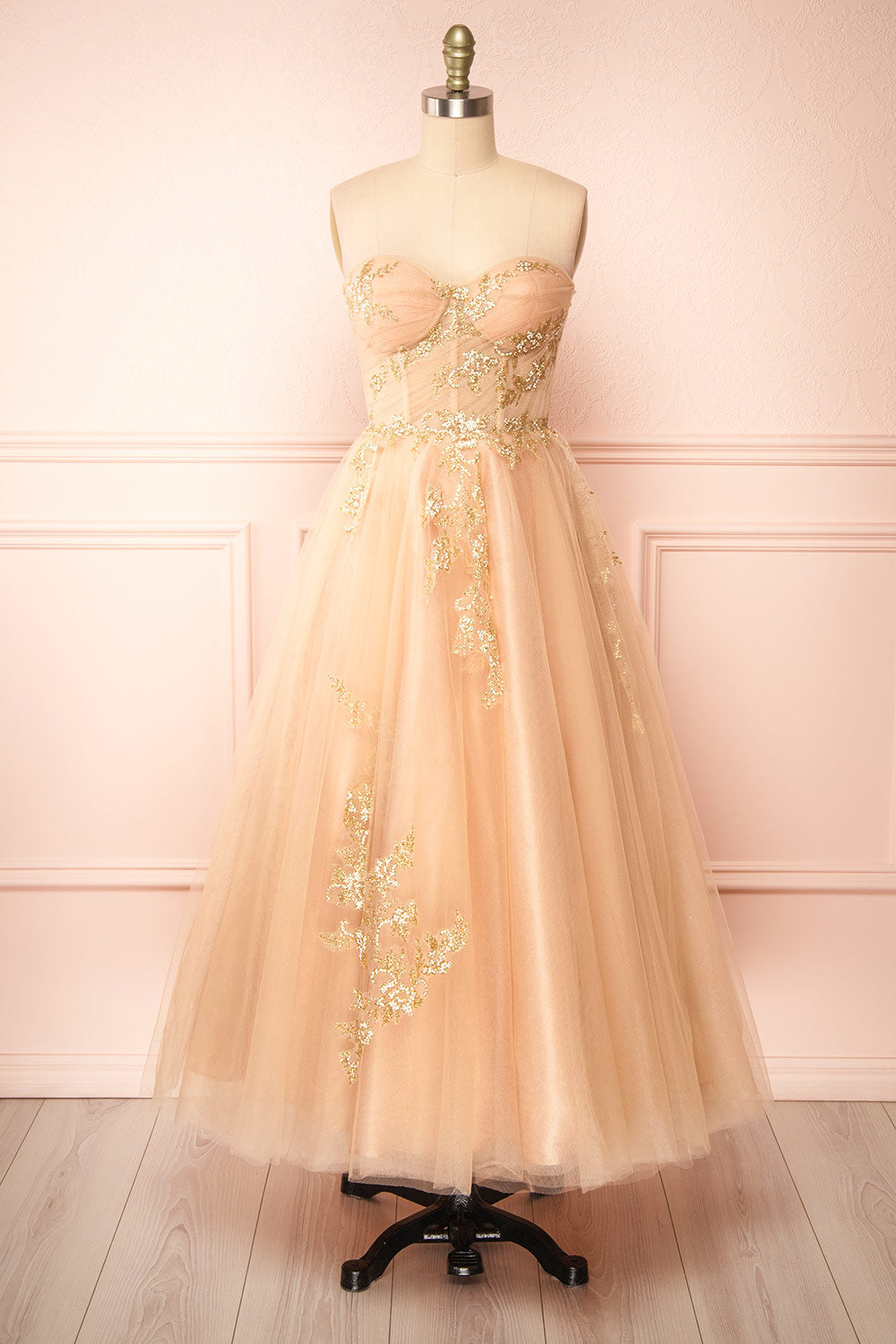 bustier tulle midi dress Delilah