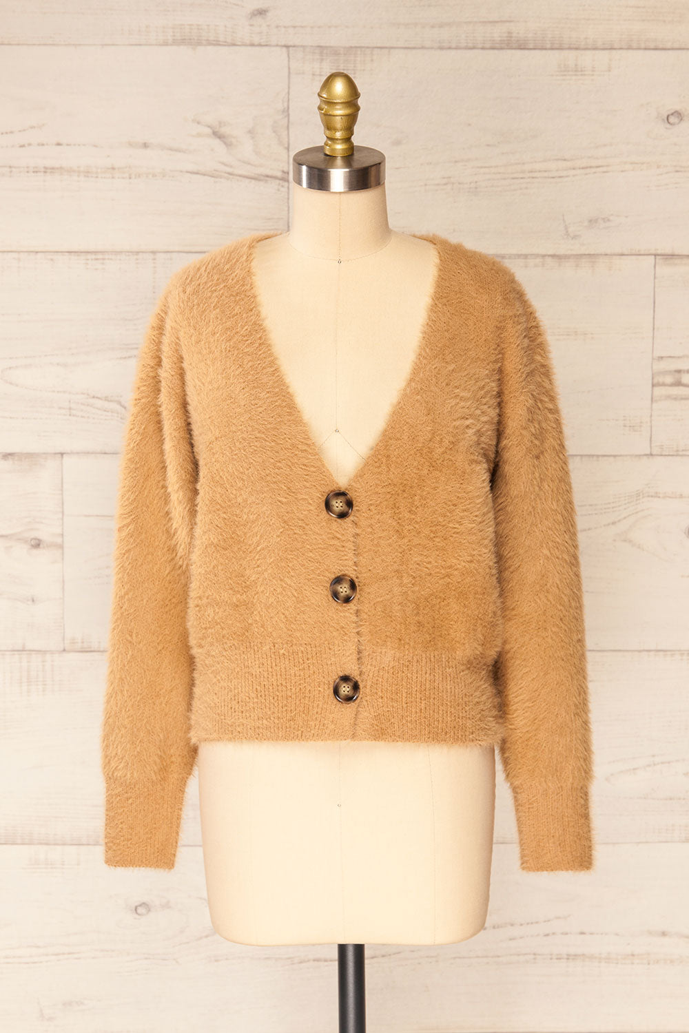 Delitzsch Beige Fuzzy Cardigan La petite garçonne