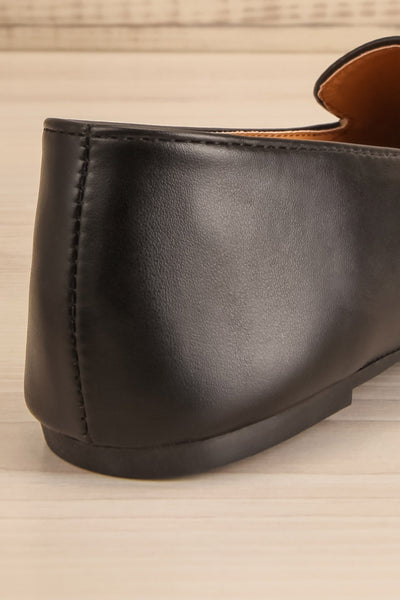 Dinteranthus Black Pointed Faux-Leather Loafers | La petite garçonne back close-up