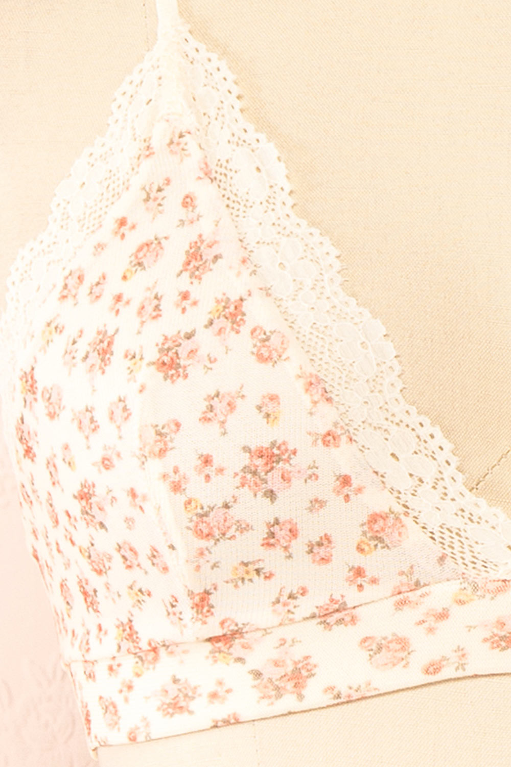 Distyle Ivory Floral Mesh Bralette w/ Lace | Boutique 1861 fabric