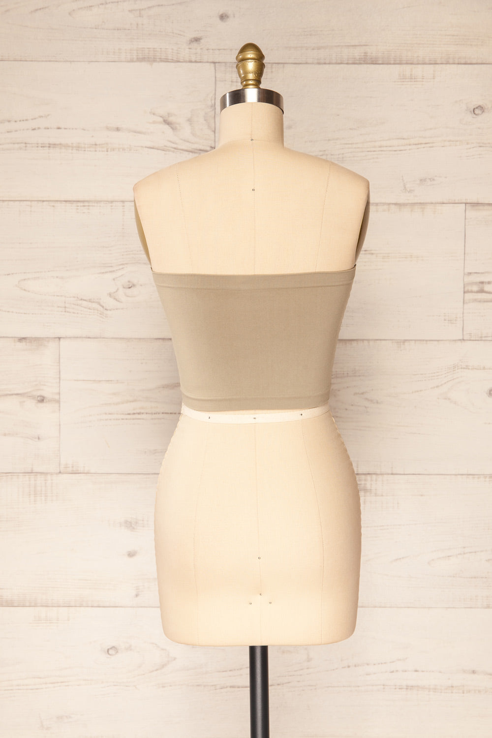 Dolna Taupe Stretchable Bandeau Top | La Petite Garçonne back view