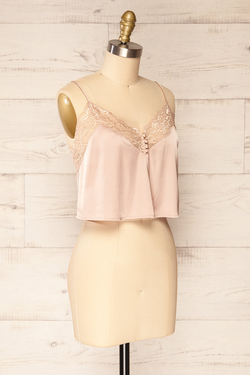 Dortmund Cropped Camisole w/ Lace | La petite garçonne side view