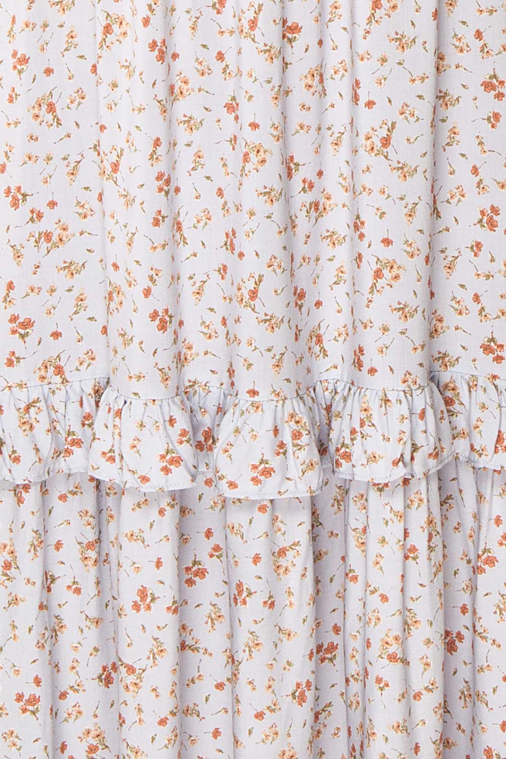 Dorys Blue | Floral Midi Skirt With Elastic Waist fabric