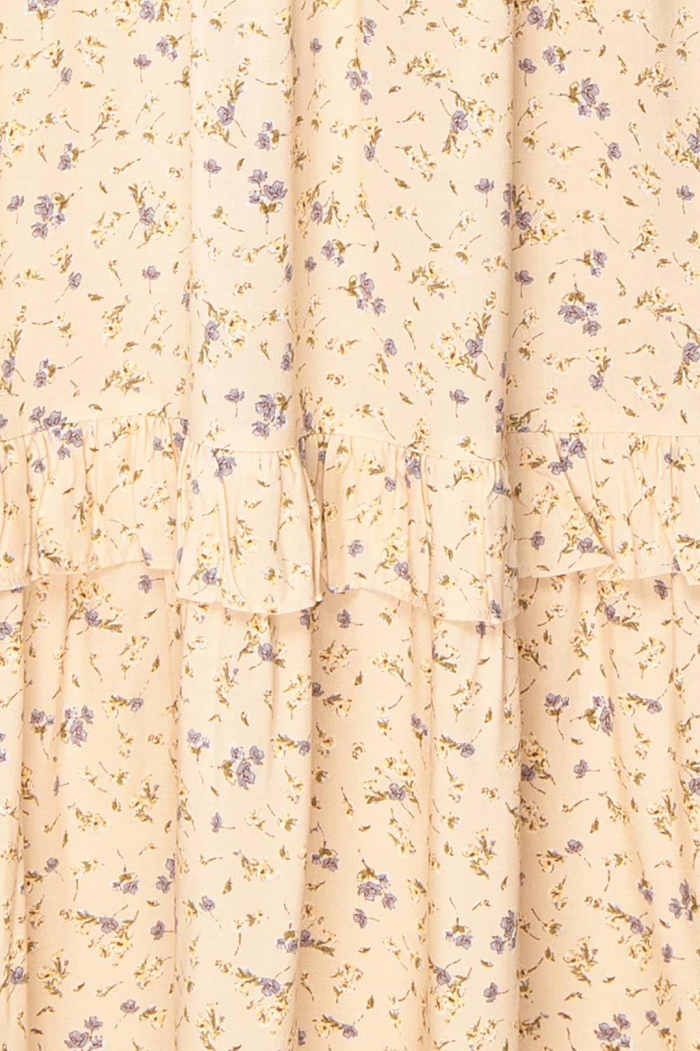 Dorys Yellow | Floral Midi Skirt With elastic Waist fabric