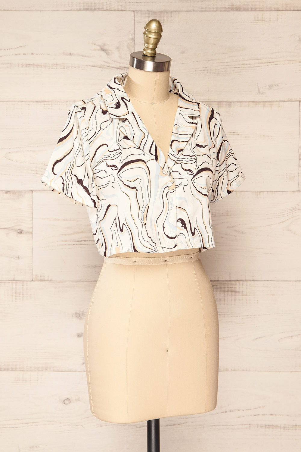 Eidesvaagen Marbled Cropped Top | La petite garçonne side view