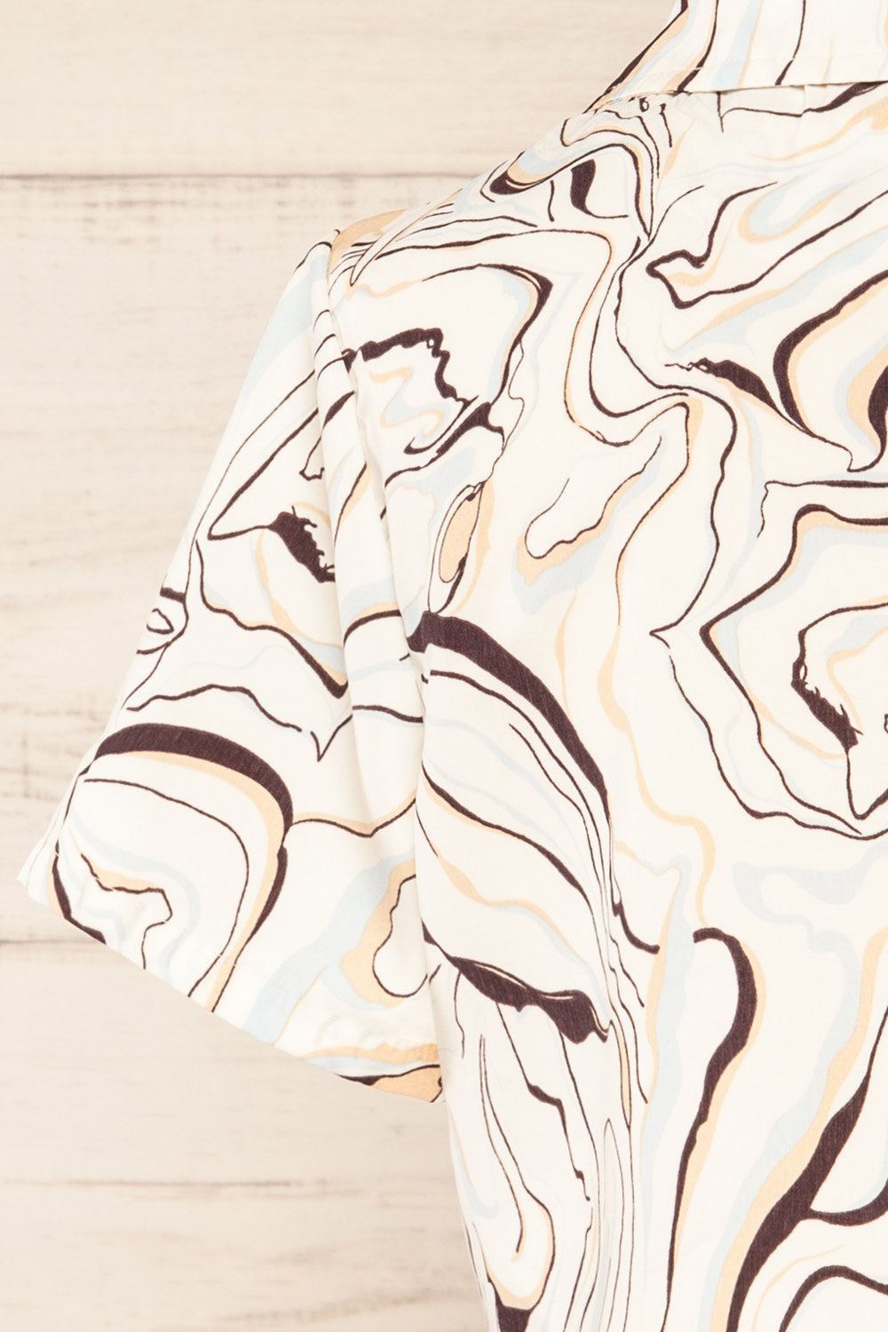 Eidesvaagen Marbled Cropped Top | La petite garçonne back close-up