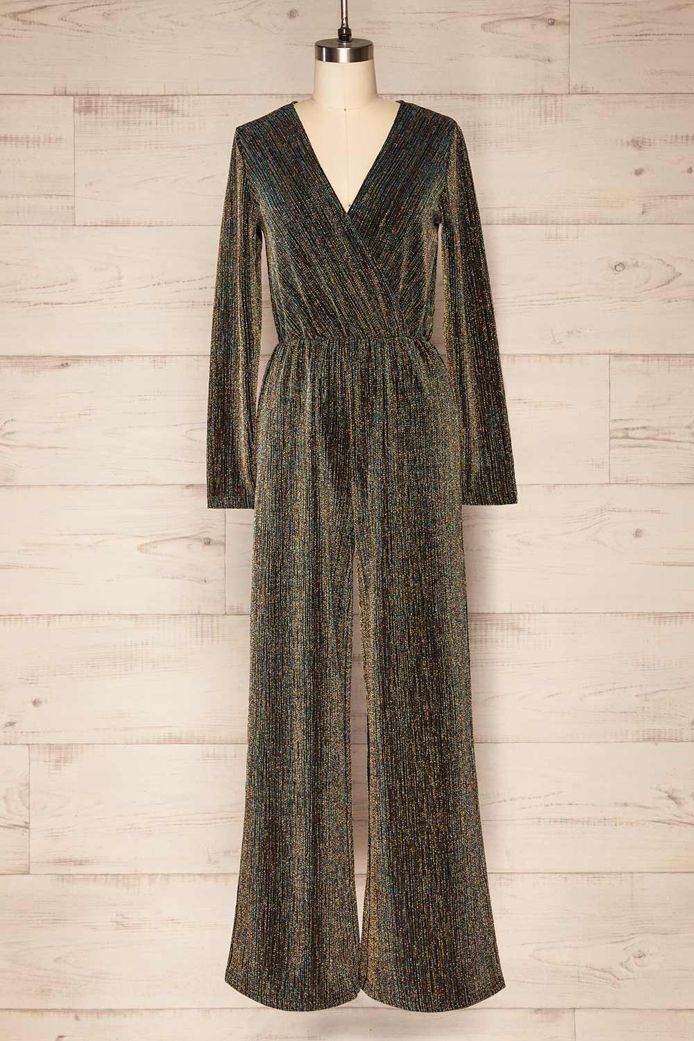 Ejido Wide-Leg Metallic Jumpsuit | La petite garçonne front view