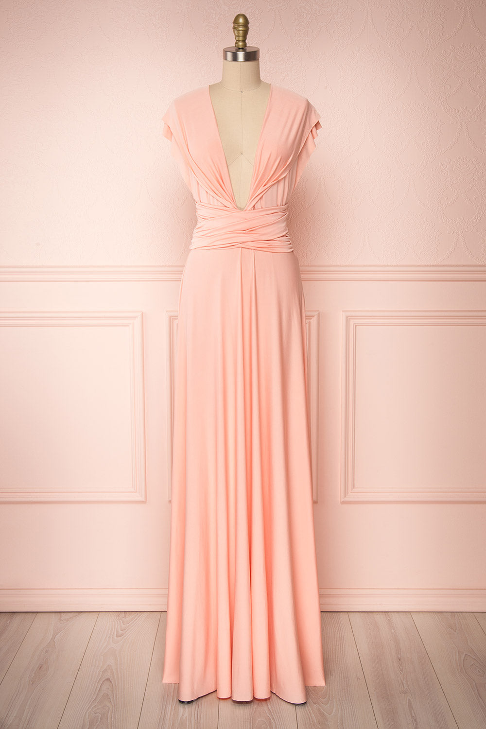 Elatia Blush Light Pink Convertible Dress front view | Boudoir 1861 fourth look view